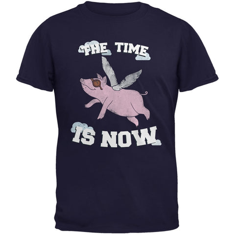 When Pigs Fly The Time Is Now Navy Youth T-Shirt