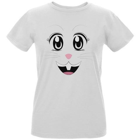 Anime Rabbit Face Usagi White Womens Organic T-Shirt