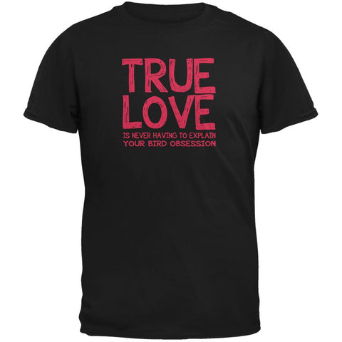 Valentines Day True Love Bird Black Adult T-Shirt