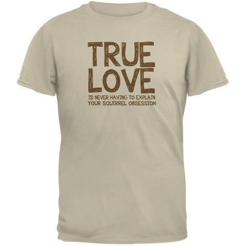 Valentines Day True Love Squirrel Sand Adult T-Shirt