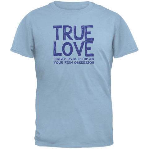 Valentines Day True Love Fish Light Blue Adult T-Shirt