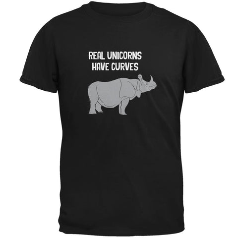 Real Unicorns Have Curves Black Adult T-Shirt