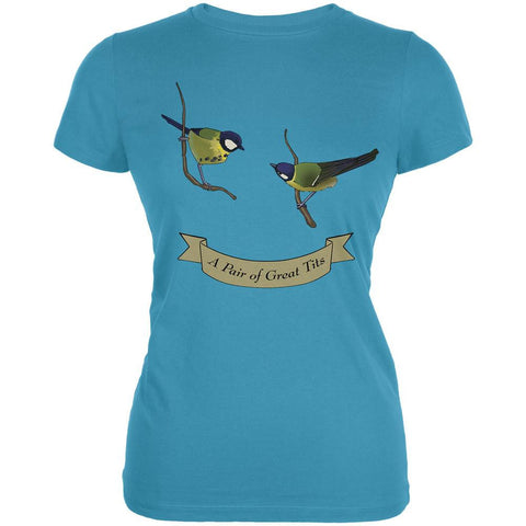 Pair of Great Tits Aqua Juniors Soft T-Shirt