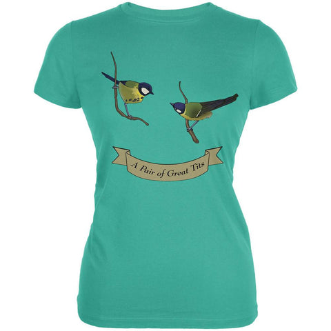 Pair of Great Tits Teal Juniors Soft T-Shirt