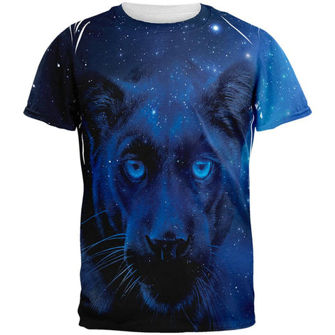 Black Leopard Night Sky All Over Adult T-Shirt