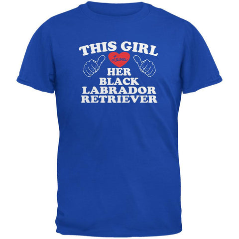 Valentines This Girl Loves Her Black Lab Royal Adult T-Shirt