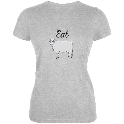 Eat Sheep Heather Grey Juniors Soft T-Shirt