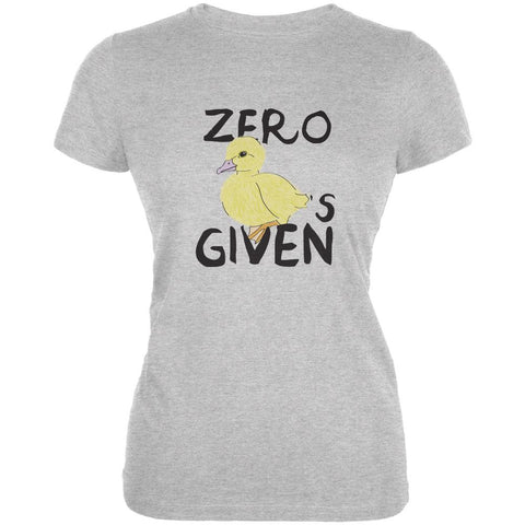 Zero Ducks Given Heather Grey Juniors Soft T-Shirt