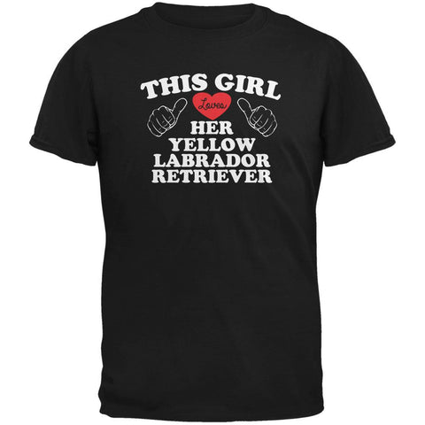 Valentines This Girl Loves Her Yellow Lab Black Adult T-Shirt