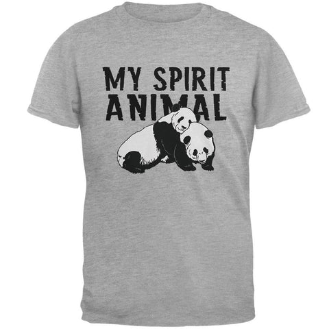 My Spirit Animal Panda Heather Grey Soft Adult T-Shirt