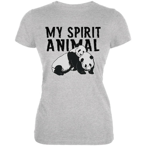 My Spirit Animal Panda Heather Grey Juniors Soft T-Shirt