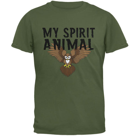 My Spirit Animal Owl Military Green Adult T-Shirt