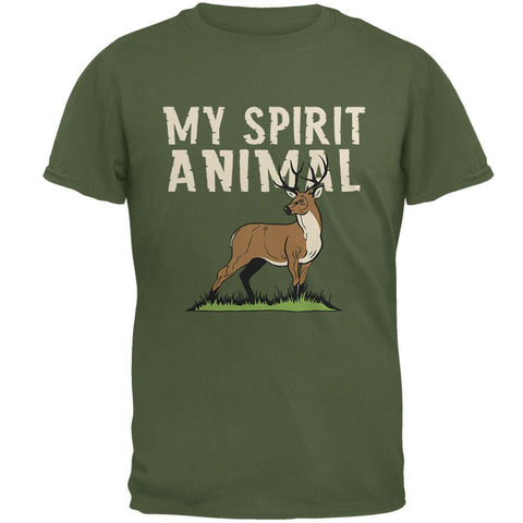 My Spirit Animal Deer Military Green Adult T-Shirt