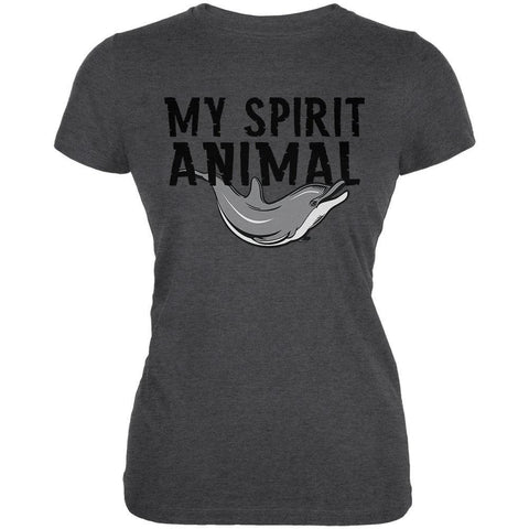 My Spirit Animal Dolphin Dark Heather Juniors Soft T-Shirt