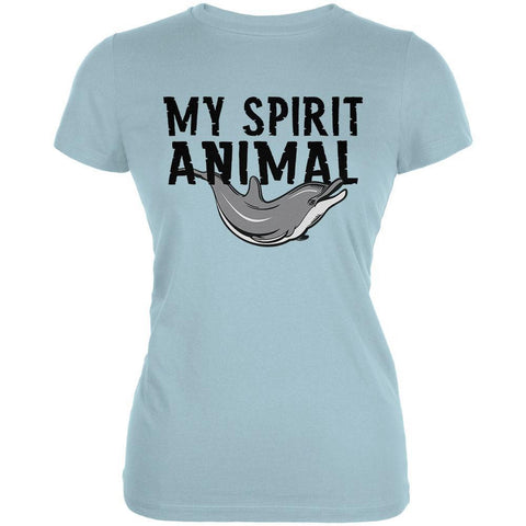 My Spirit Animal Dolphin Light Aqua Juniors Soft T-Shirt