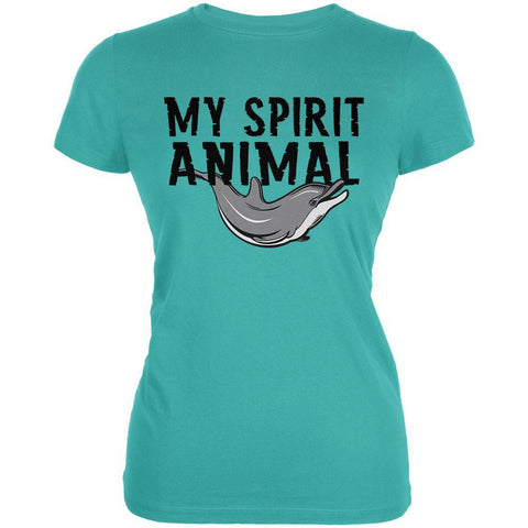 My Spirit Animal Dolphin Teal Juniors Soft T-Shirt