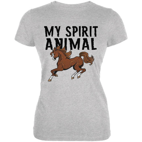 My Spirit Animal Horse Heather Grey Juniors Soft T-Shirt