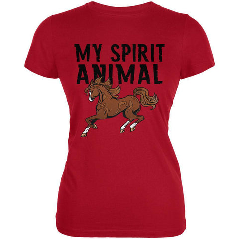 My Spirit Animal Horse Red Juniors Soft T-Shirt