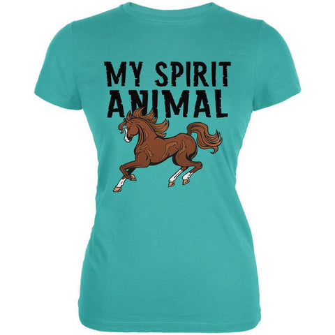 My Spirit Animal Horse Teal Juniors Soft T-Shirt