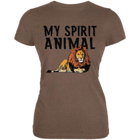 My Spirit Animal Lion Heather Brown Juniors Soft T-Shirt