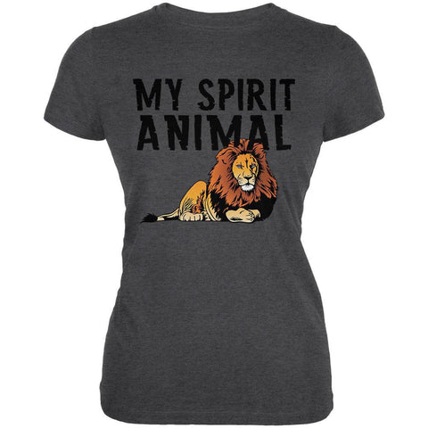 My Spirit Animal Lion Heather Grey Juniors Soft T-Shirt