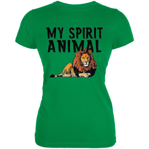 My Spirit Animal Lion Irish Green Juniors Soft T-Shirt