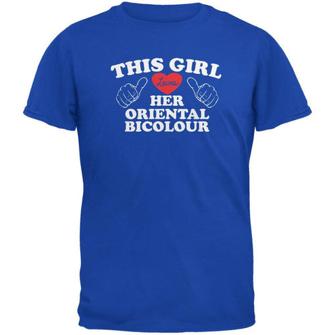 Valentines This Girl Loves Her Oriental Bicolour Royal Adult T-Shirt