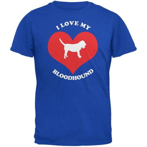 Valentines I Love My Bloodhound Royal Adult T-Shirt