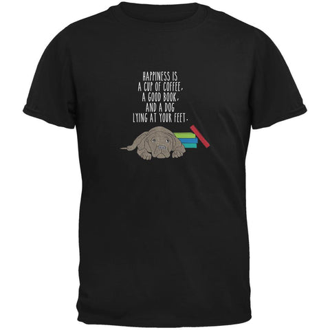 A Good Book and My Dog Black Adult T-Shirt