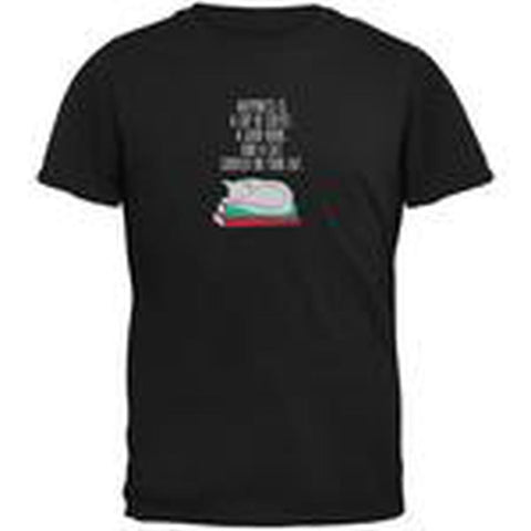 A Good Book and My Cat Black Adult T-Shirt