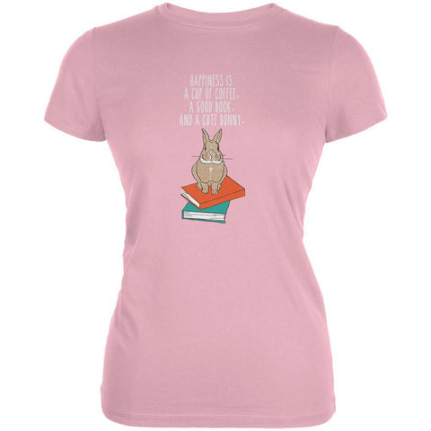 A Good Book and My Bunny Pink Juniors Soft T-Shirt