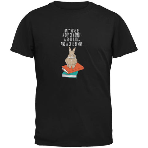 A Good Book and My Bunny Black Adult T-Shirt