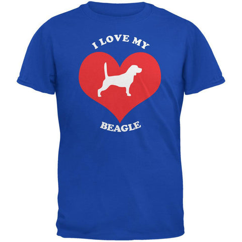 Valentines I Love My Beagle Royal Adult T-Shirt