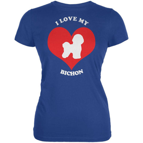 Valentines I Love My Bichon Royal Juniors Soft T-Shirt