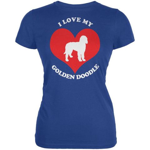 Valentines I Love My Goldendoodle Royal Juniors Soft T-Shirt