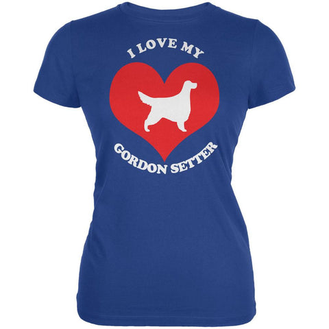 Valentines I Love My Gordon Setter Royal Juniors Soft T-Shirt