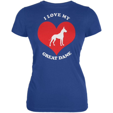 Valentines I Love My Great Dane Royal Juniors Soft T-Shirt