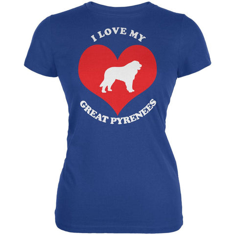 Valentines I Love My Great Pyrenees Royal Juniors Soft T-Shirt