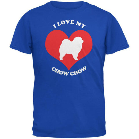 Valentines I Love My Chow Chow Royal Adult T-Shirt