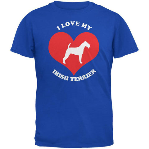 Valentines I Love My Irish Terrier Royal Adult T-Shirt