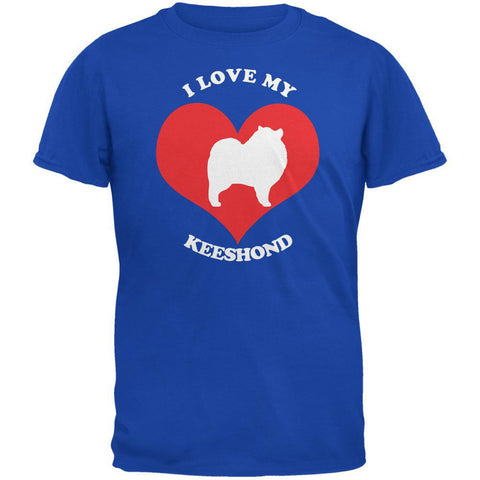 Valentines I Love My Keeshond Royal Adult T-Shirt