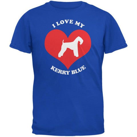 Valentines I Love My Kerry Blue Royal Adult T-Shirt