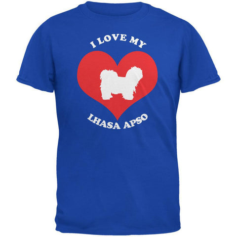 Valentines I Love My Lhasa Apso Royal Adult T-Shirt