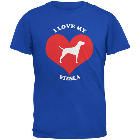 Valentines I Love My Vizsla Royal Adult T-Shirt