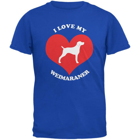 Valentines I Love My Weimaraner Royal Adult T-Shirt