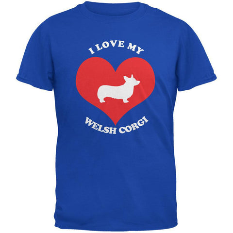 Valentines I Love My Welsh Corgi Royal Adult T-Shirt