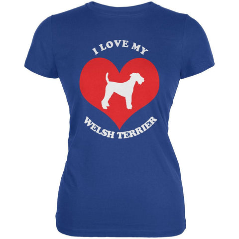 Valentines I Love My Welsh Terrier Royal Juniors Soft T-Shirt