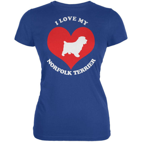 Valentines I Love My Norfolk Terrier Royal Juniors Soft T-Shirt