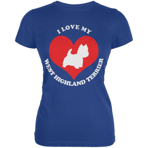 Valentines I Love My West Highland Terrier Royal Juniors Soft T-Shirt