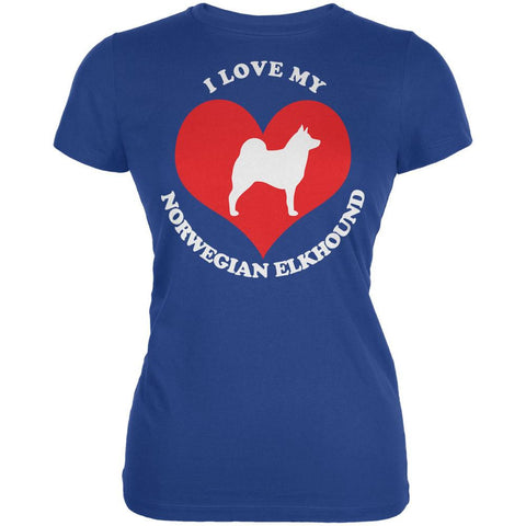 Valentines I Love My Norwegian Elkhound Royal Juniors Soft T-Shirt